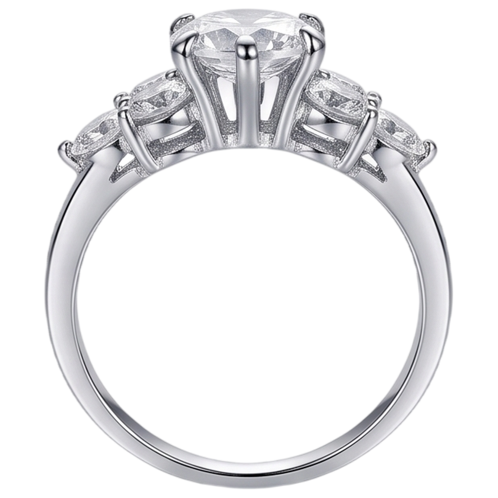 Round Natural Earth Mined Diamond Engagement Ring 3.80 Ct Basket Setting White Gold 14K