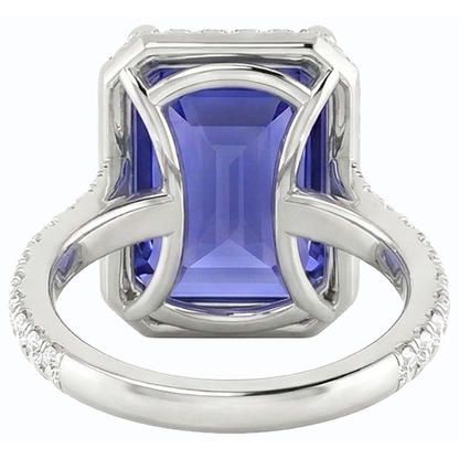 Round Natural Earth Mined Diamond Halo Ring Emerald Sapphire 4.50 Carats Accented