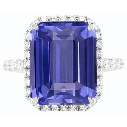 Round Natural Earth Mined Diamond Halo Ring Emerald Sapphire 4.50 Carats Accented