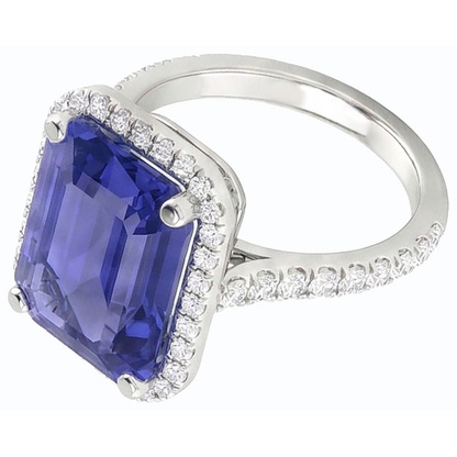 Round Natural Earth Mined Diamond Halo Ring Emerald Sapphire 4.50 Carats Accented