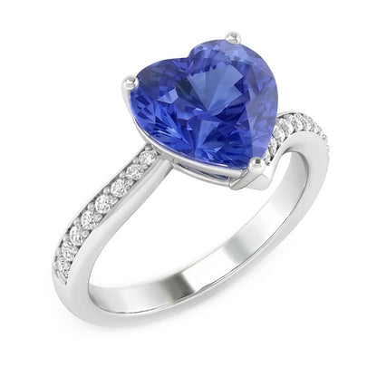 Round Natural Earth Mined Diamond Light Blue Sapphire Ring 4.50 Carats Gold
