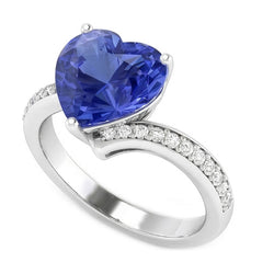 Round Natural Earth Mined Diamond Light Blue Sapphire Ring 4.50 Carats Gold