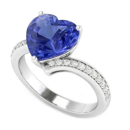 Round Natural Earth Mined Diamond Light Blue Sapphire Ring 4.50 Carats Gold