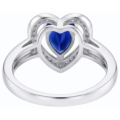 Round Natural Earth Mined Diamond Ring Pear Cut Blue Sapphire Heart Style 3 Carats