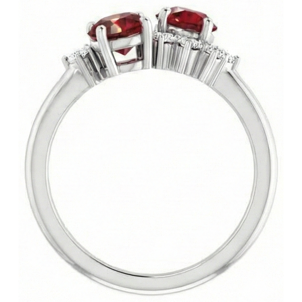 Round Natural Earth Mined Diamond Ruby Stone Ring 2.40 Carats White Gold 14K Jewelry
