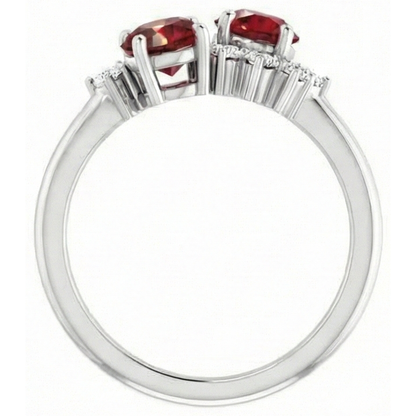Round Natural Earth Mined Diamond Ruby Stone Ring 2.40 Carats White Gold 14K Jewelry