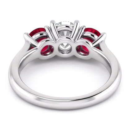 Round Natural Earth Mined Diamond Ruby Stone Ring 2.40 Carats White Gold 14K Jewelry