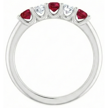 Round Natural Earth Mined Diamond Ruby Stone Ring 2 Carats White Gold 14K Jewelry