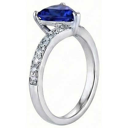 Round Natural Earth Mined Diamond Trillion Sapphire Ring Enhancer 2.50 Carats Gold 14K