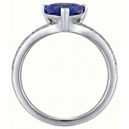 Round Natural Earth Mined Diamond Trillion Sapphire Ring Enhancer 2.50 Carats Gold 14K