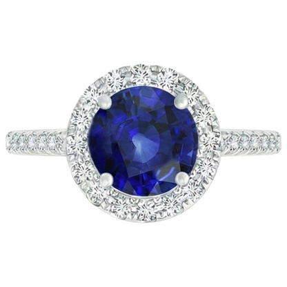 natural round sapphire 2.50ct ring side angle