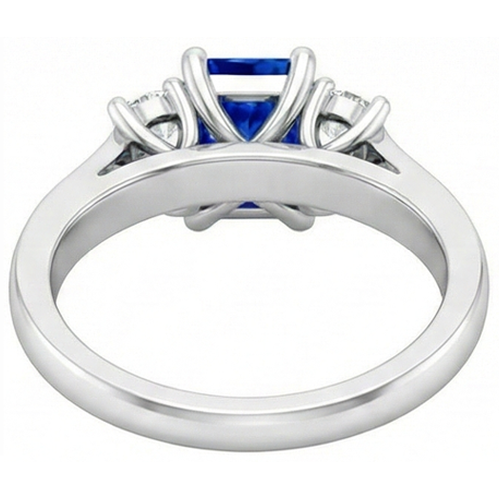 natural round sapphire 1.25ct ring with diamond accents