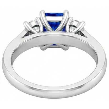 natural round sapphire 1.25ct ring with diamond accents