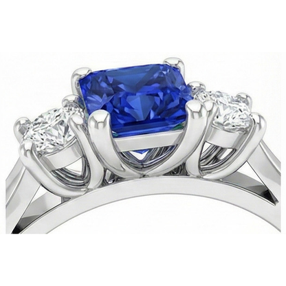 natural round sapphire 1.25ct ring profile view