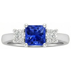Natural Sapphire Ring 1.25ct - White Gold 14K