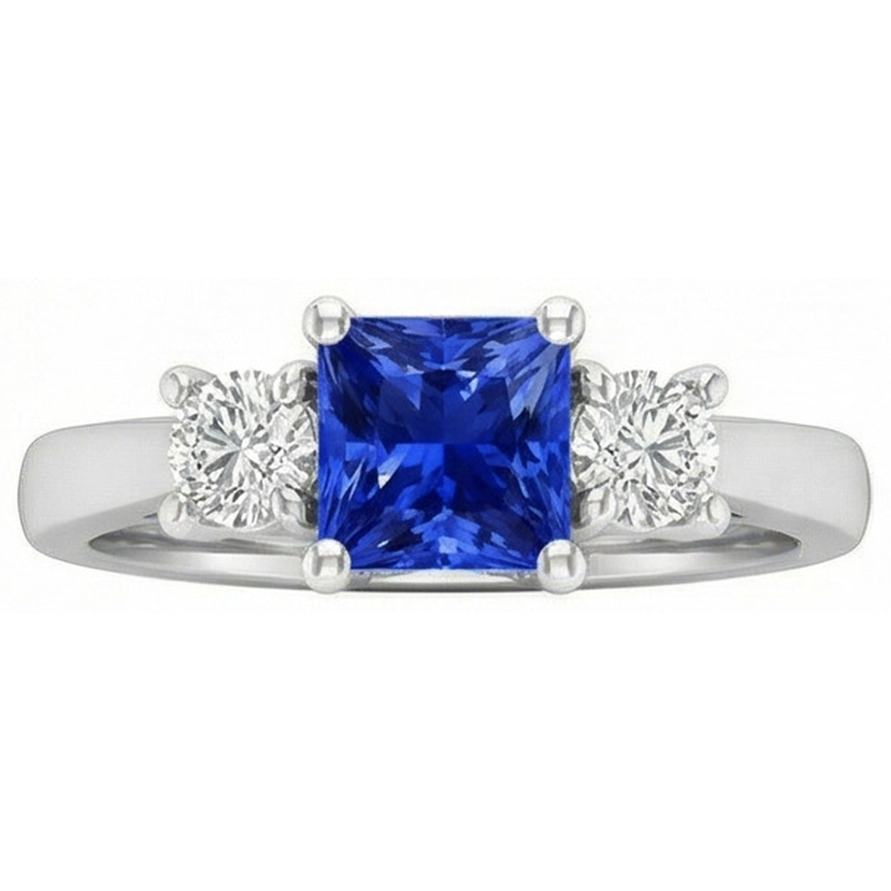 natural round sapphire 1.25ct ring side angle