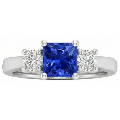 natural round sapphire 1.25ct ring side angle