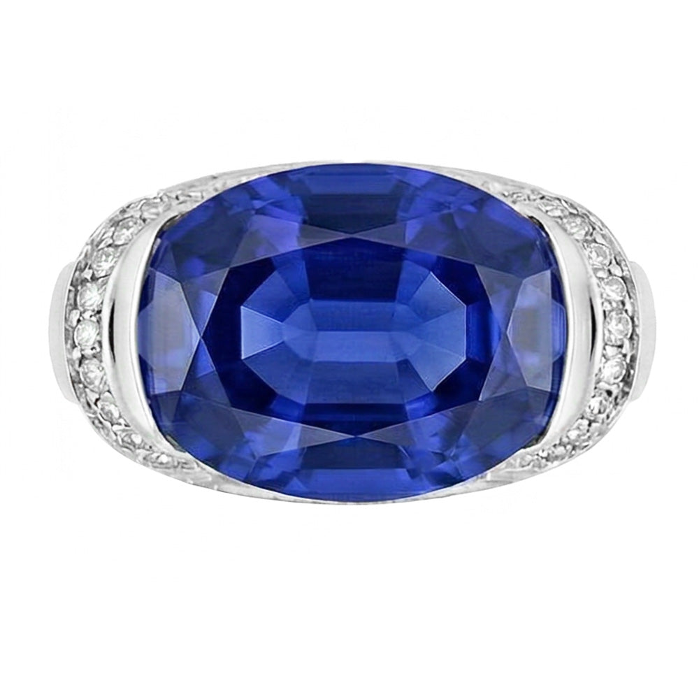 natural round sapphire 5.50ct ring side angle