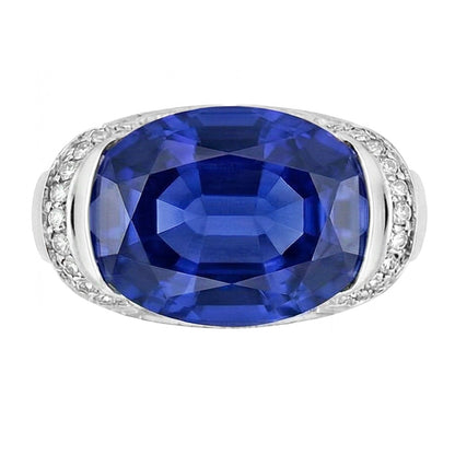 natural round sapphire 5.50ct ring side angle