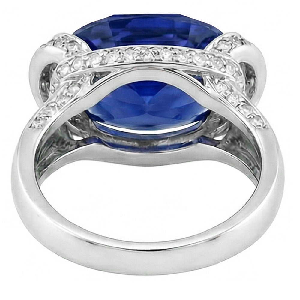 natural round sapphire 5.50ct ring profile view