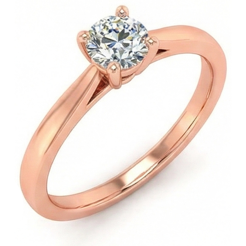 natural round diamond 0.75ct ring side angle