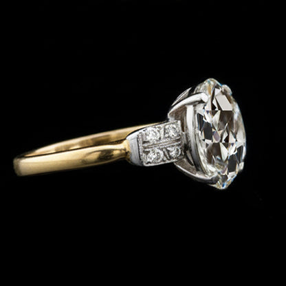 Round Old Cut Natural Earth Mined Diamond Wedding Ring 5 Carats Ladies Gold Jewelry