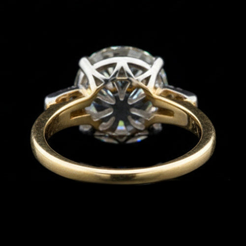 Round Old Cut Natural Earth Mined Diamond Wedding Ring 5 Carats Ladies Gold Jewelry