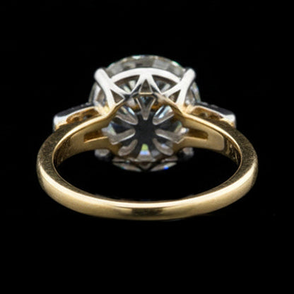 Round Old Cut Natural Earth Mined Diamond Wedding Ring 5 Carats Ladies Gold Jewelry