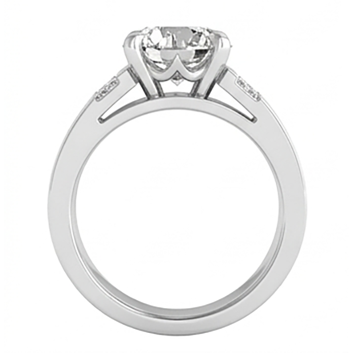 Round Old Miner Lab Grown Diamond Men’s Ring 2.50 Carats White Gold 10K