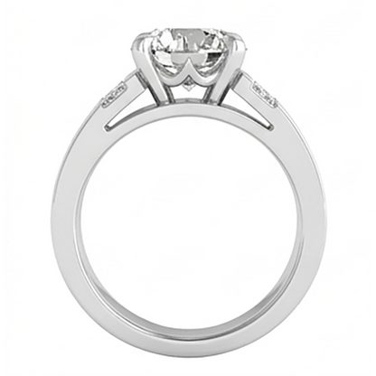 Round Old Miner Lab Grown Diamond Men’s Ring 2.50 Carats White Gold 10K