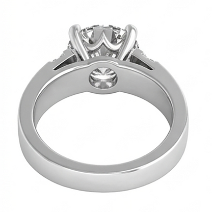 Round Old Miner Lab Grown Diamond Men’s Ring 2.50 Carats White Gold 10K