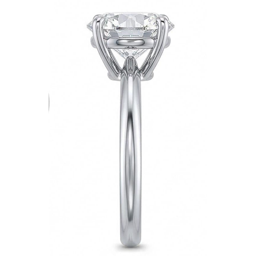 Round Solitaire 2 Carats Natural Earth Mined Diamond Engagement Ring White Gold 14K