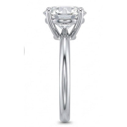 Round Solitaire 2 Carats Natural Earth Mined Diamond Engagement Ring White Gold 14K