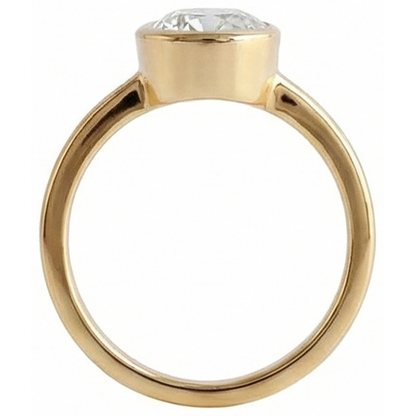 Round Solitaire Old Mine Cut Natural Earth Mined Diamond Ring Bezel Set 1.50 Carats
