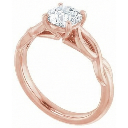 Round Solitaire Ring Old Cut Natural Earth Mined Diamond Prong Set 2 Carats Infinity Style