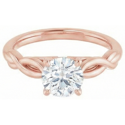 Round Solitaire Ring Old Cut Natural Earth Mined Diamond Prong Set 2 Carats Infinity Style