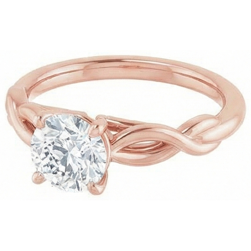 Round Solitaire Ring Old Cut Natural Earth Mined Diamond Prong Set 2 Carats Infinity Style