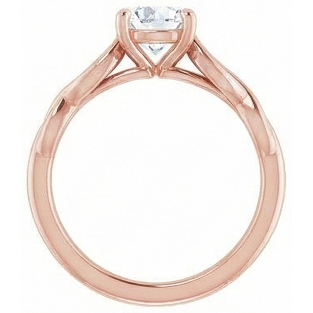 Round Solitaire Ring Old Cut Natural Earth Mined Diamond Prong Set 2 Carats Infinity Style