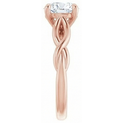 Round Solitaire Ring Old Cut Natural Earth Mined Diamond Prong Set 2 Carats Infinity Style