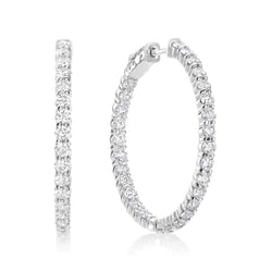 Round Diamond Earrings 6 Carat Hoop