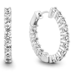 Round Earth Mined Diamonds Hoop Earrings For Women