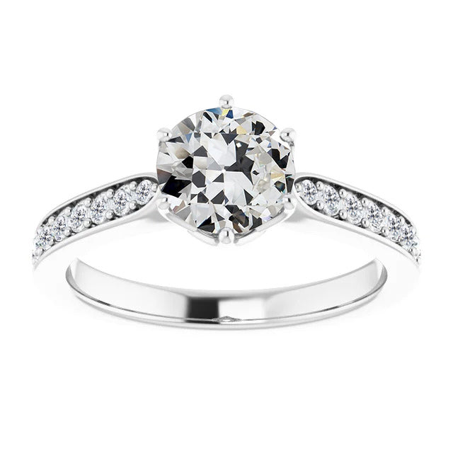 natural round diamond 1.50ct ring front view
