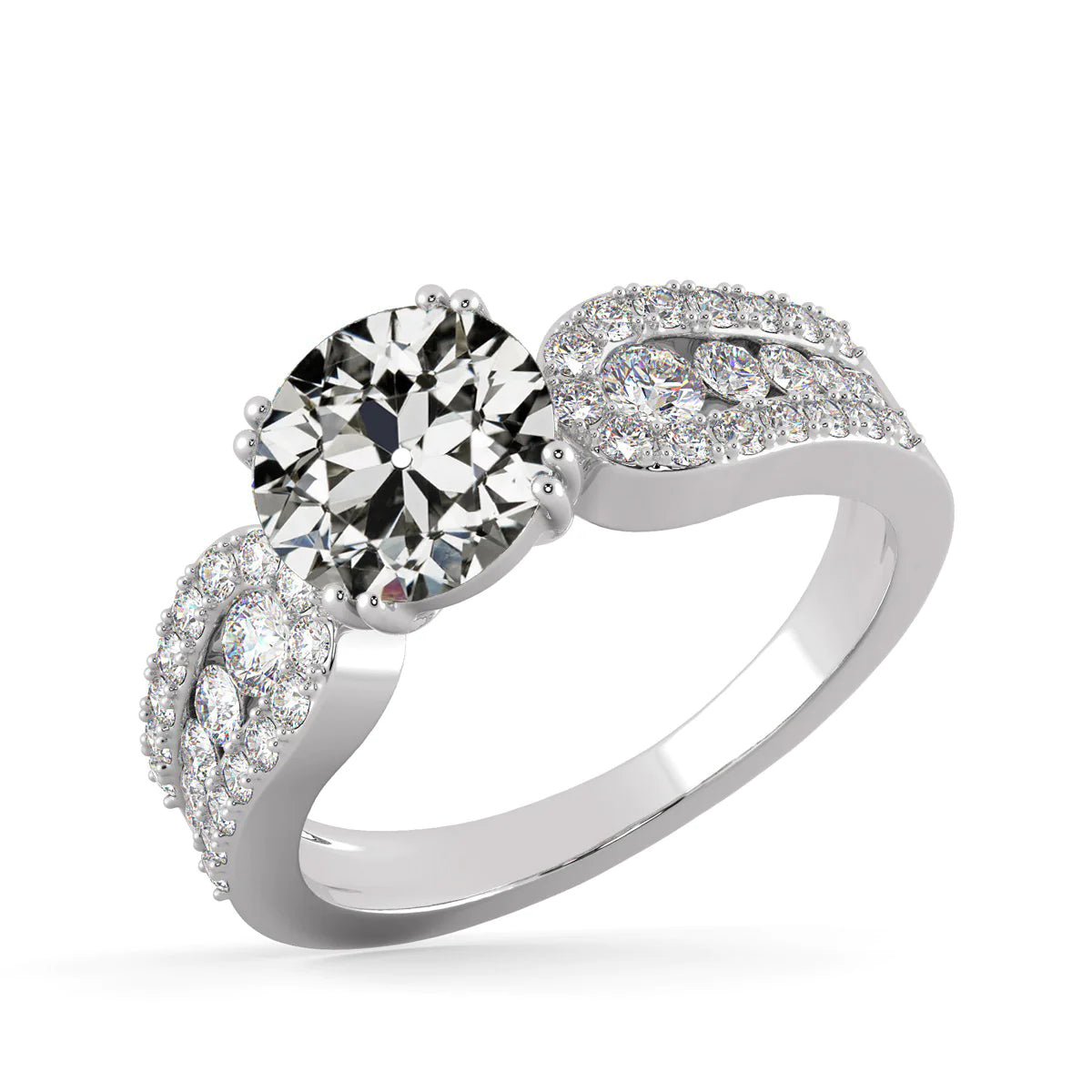 Round Old Miner Diamond Anniversary Ring Gold 4.50 Carats