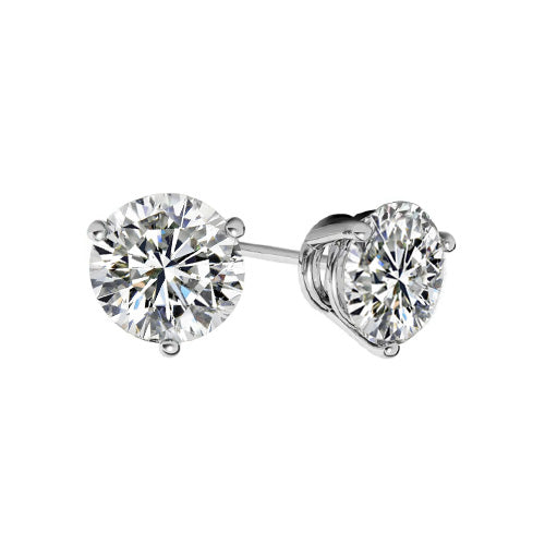 Round 2.00 Carats Certified Lab Grown Diamonds Studs Earrings Gold White 14K