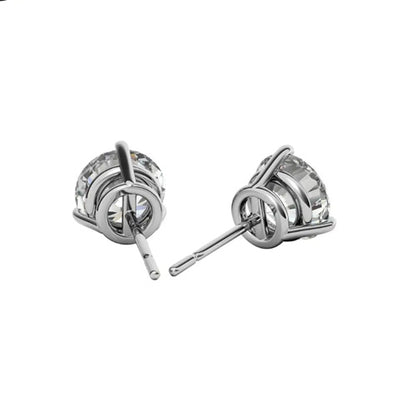 Round 2.00 Carats Certified Lab Grown Diamonds Studs Earrings Gold White 14K
