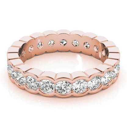 Round 3.24 ct Diamond Band Eternity Rose Gold Lab Grown Ladies Ring