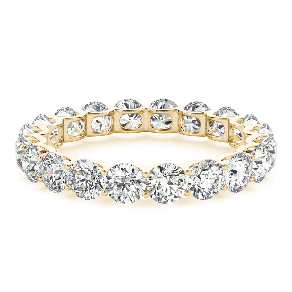 Round 3 Ct Diamond Wedding Band Lab Grown YG 14K