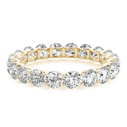 Round 3 Ct Diamond Wedding Band Lab Grown YG 14K