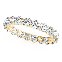 Round 3 Ct Diamond Wedding Band Lab Grown YG 14K