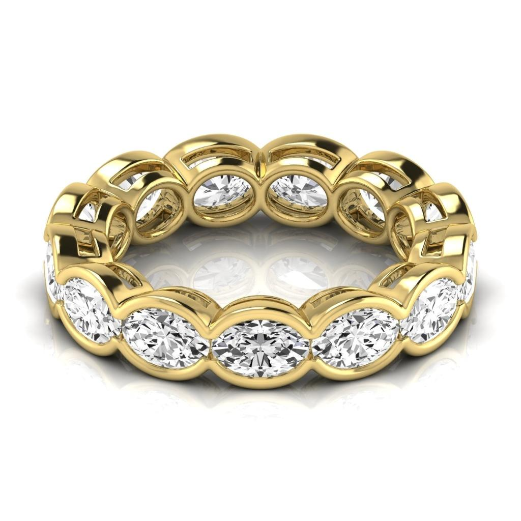 Round 4.29 Ct Diamond Bezel Set Eternity Band Lab Grown Ring